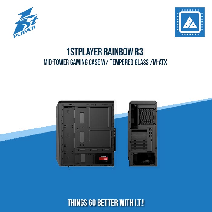 1STPLAYER RAINBOW R3 MID-TOWER GAMING CASE W/ TEMPERED GLASS /M-ATX (BLACK) 1STPLAYER RAINBOW R3 MID-TOWER GAMING CASE W/ TEMPERED GLASS /M-ATX (BLACK)